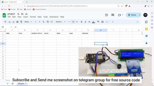 RFID tag attendance system With Nodemcu google spreadsheet || Send RFID data to google spread sheet смотреть онлайн