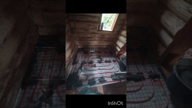 Стяжка пола в бане!