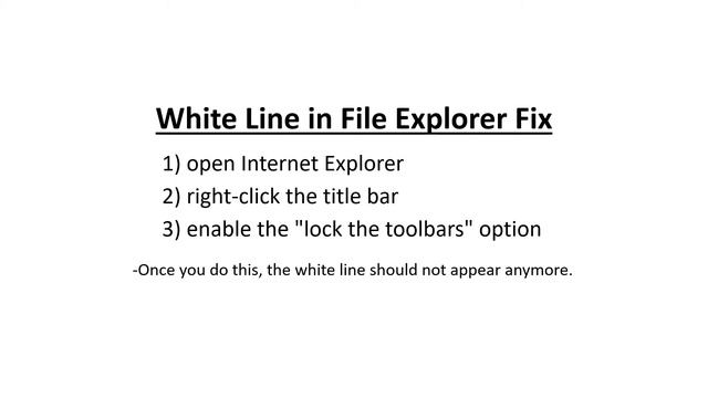 White Line in W10 File Explorer Fix (10-9-21) смотреть онлайн
