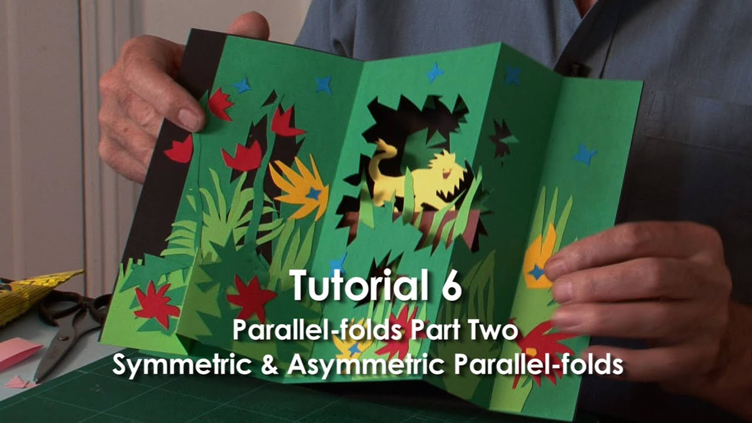 Pop-Up Tutorial 6 - Parallel-folds Part 2 Symmetric & Asymmetric смотреть онлайн