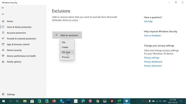 Windows Security app How to Exclude a File or Folder from being scanned смотреть онлайн
