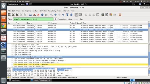 Analyzing Beacon Frames using Wire shark (Part 6 of WiFi Hacking Series) смотреть онлайн