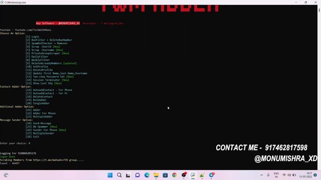 New Update Of Twm Adder | Members Adder Software |   Add Members In Telegram Groups