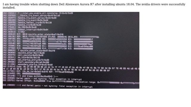 Ubuntu: Ubuntu 18.04 kernel panic on shutdown смотреть онлайн