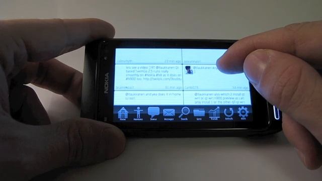 Qt Quick based Twitter client, TwimGo, on Nokia N8 смотреть онлайн
