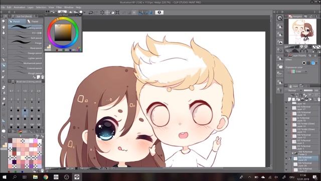 Speedpaint - Anime Chibi Couple [Clip Studio Paint #34] смотреть онлайн