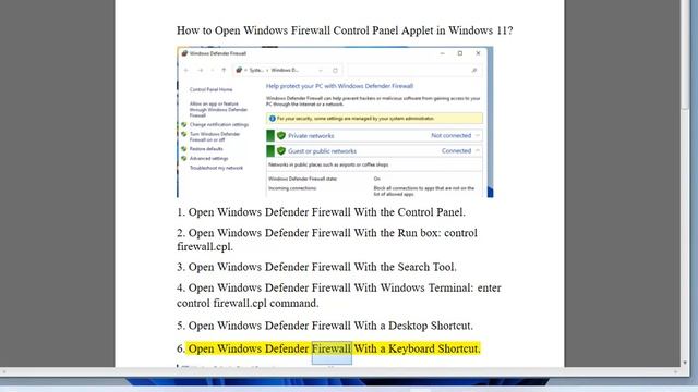 Open Windows Defender Firewall Control Panel Applet in Windows 11 смотреть онлайн