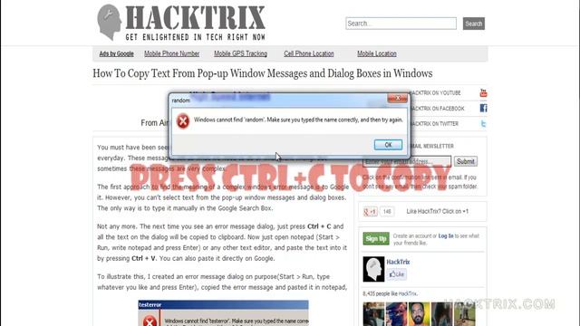 Copying Text From Pop-up Windows and Dialogs in Windows смотреть онлайн