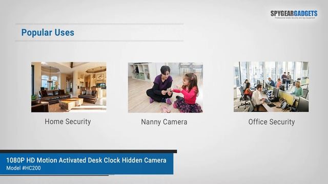 SpygearGadgets HC200 1080P HD Desk Clock Hidden Spy Nanny Camera Product Overview and Sample Video смотреть онлайн