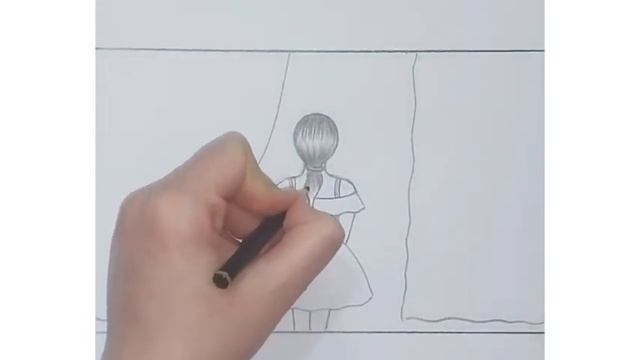 Beautiful girl standing near a window step by step drawing | Girl drawing | Paint With Me смотреть онлайн