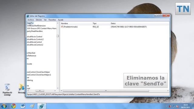 Eliminar "Enviar a..." del menú contextual de Windows смотреть онлайн