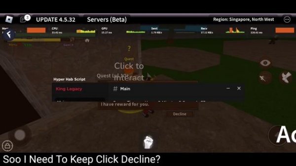 KING LEGACY Script mobile UPDATE 4.5 AUTO FARM NEW LEVEL | AUTO QUEST | SEAKING