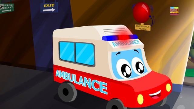 little red car as a cartoon ambulance in the ambulance song by Kids Channel смотреть онлайн