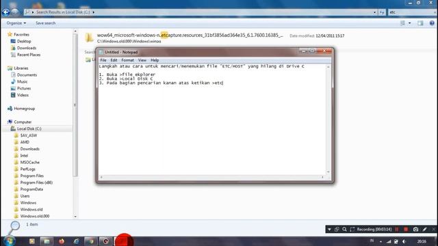 Cara Mencari File ETC atau Host Yang Hilang Di Windows 7 смотреть онлайн