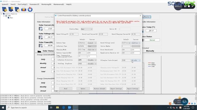 Setting up EPEVER MPPT charge controller via PC software смотреть онлайн