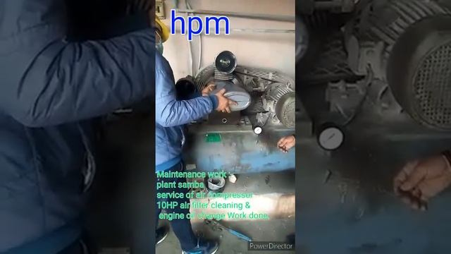 Maintenance Work Service of air compressor 10 HP air filter cleaning & engine oil change work done. смотреть онлайн