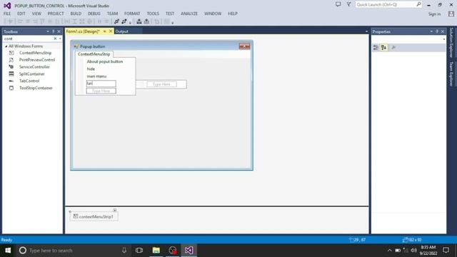 Popup button control in C# windows form смотреть онлайн