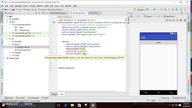 How to Create to Inteder in | Change Activity OnClick & Send Details | Android Studio |Tutorial 6 смотреть онлайн