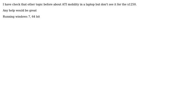 ATI Radeon X1250 graphics driver 64 bit laptop смотреть онлайн