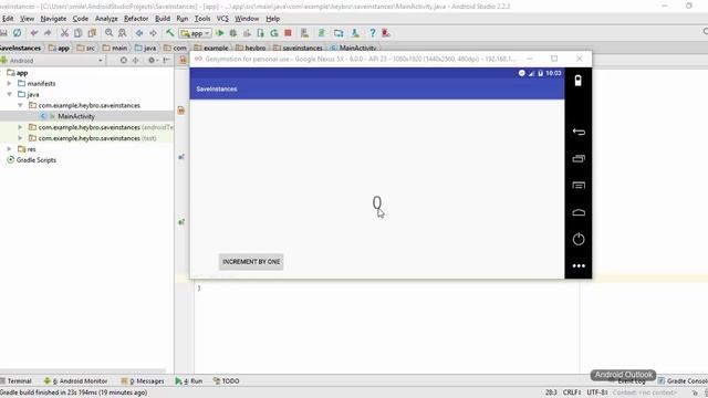 #1 Android App Development Tutorial Series - 32 - How to use savedInstanceState for saving data смотреть онлайн