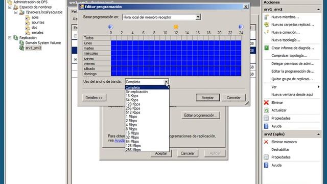 8 - DFS con Windows Server 2008. Configurar velocidad y horario de replicación смотреть онлайн