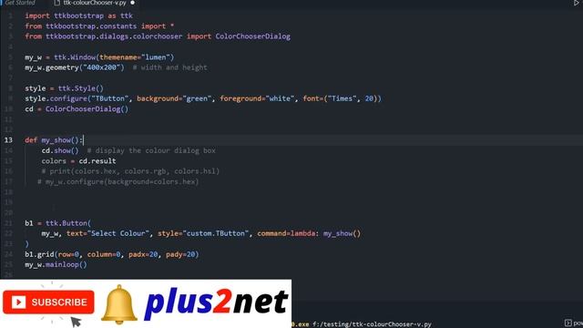 ColorChooserDialog to Select colour by user using ttkbootstrap смотреть онлайн