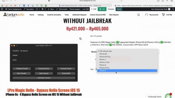 LPro Magic Hello: Bypass iPhone 6S – X iOS 15 Hello Screen
