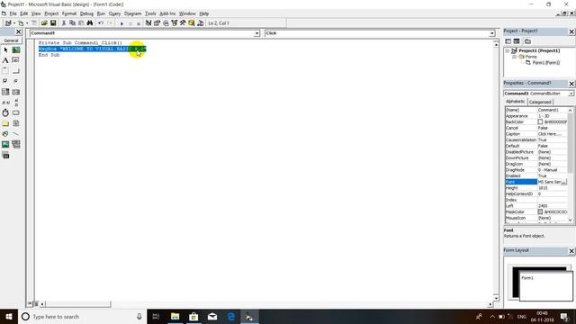 Welcome Message Print in Visual Basic 6.0 смотреть онлайн