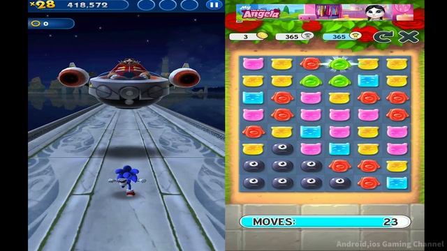 Sonic Dash vs My Talking Angela Android Gameplay HD смотреть онлайн