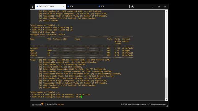 EXOS IP Forwarding between VLANs смотреть онлайн