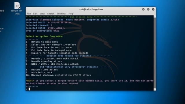 3.3. Effective DoS attack using Airgeddon смотреть онлайн