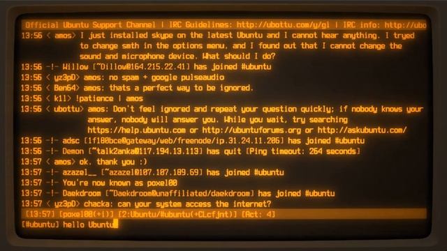 irssi IRC client running inside cool-retro-term linux terminal смотреть онлайн