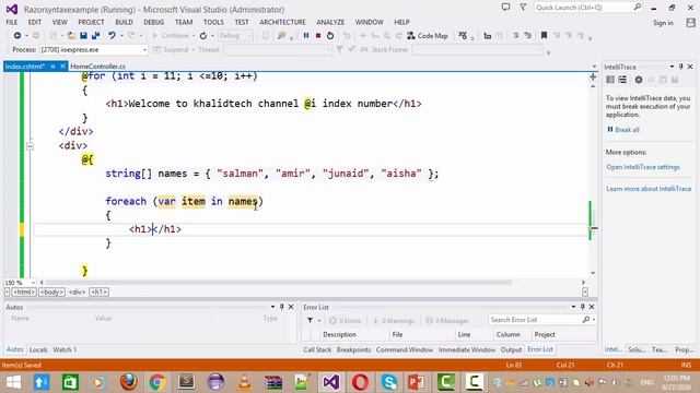 Loops & directives in Razor | Asp.Net MVC 5 Tutorial for Beginners | #10 смотреть онлайн