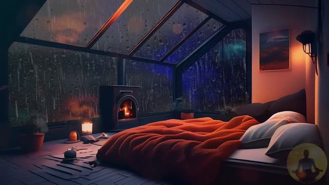 Rain Sounds On Window for SleepingㅣHeavy Rain for Sleep, Study and Relaxation, Meditation смотреть онлайн
