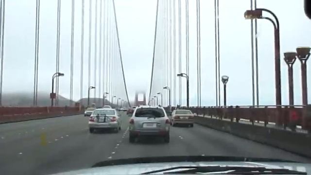 Golden Gate Bridge 75 Years Old - Going Across the Bridge on a Foggy Day - San Francisco California смотреть онлайн
