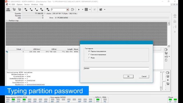 PC-3000 DE. How to unlock encrypted BitLocker partition смотреть онлайн