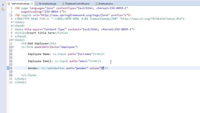 Spring MVC and MyBatis/iBatis Database Tutorial - Create employee form - #16 смотреть онлайн