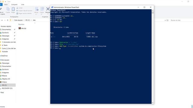 🚀COMO abrir, extraer o descomprimir archivos ZIP en PC - Windows 10, 8, 7 con el CMD - PowerShell💚 смотреть онлайн