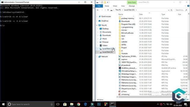 How To Hide & Unhide Folder Using CMD | How To Show Hidden File in Window 10 | 2020 | смотреть онлайн