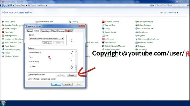 How to change your mouse cursor Windows 7 смотреть онлайн