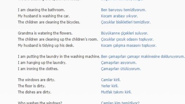 Turkish lesson/English lessons how to study Turkish 18 (House cleaning) смотреть онлайн