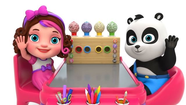Learn Numbers for Kids with 3D Candy Surprise Eggs - Pinky and Panda Toys TV