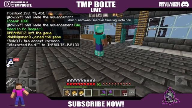MINECRAFT PUBLIC SMP LIVE | JAVA+PE 24/7 ROAD TO MONITIZED 😍😘 | 1 Hand Player | TMP BOLTE LIVE смотреть онлайн