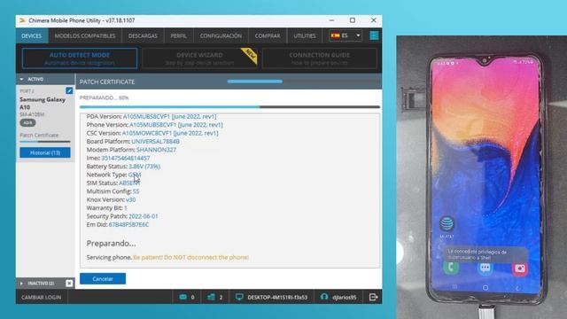 Reparar IMEI & ROOT Samsung A10 A105M U8 BIT8 смотреть онлайн