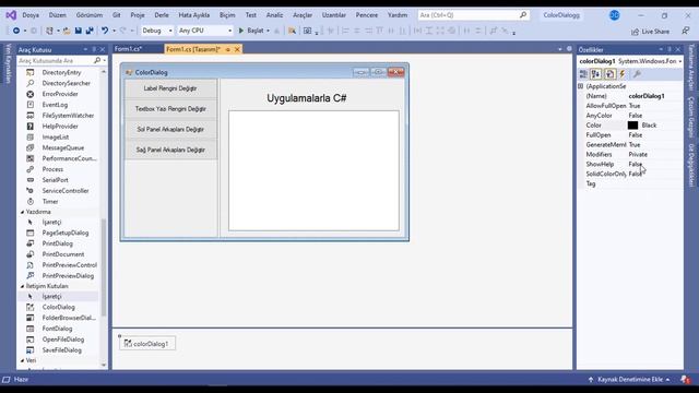Uygulamalarla C# - 64.Ders: ColorDialog (Renk Penceresi Açma) смотреть онлайн