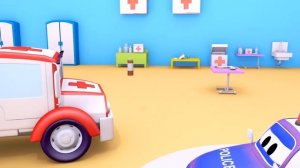 Amber the Ambulance - Matt The Police Car Burned His Lips! - Car City ! Trucks Cartoon for kids