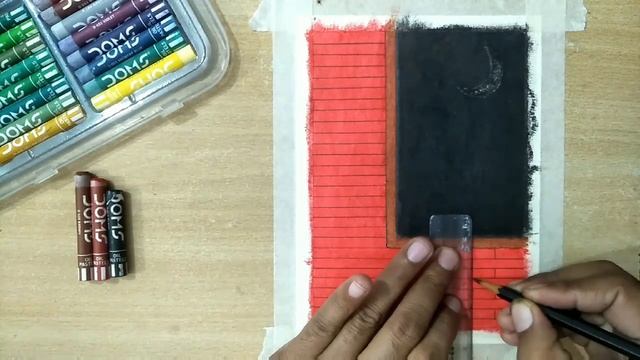 Oil Pastel Colour Drawing-View form window / step by step / oil pastel drawing for beginners смотреть онлайн
