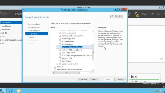 Instalasi File Server Resource Manager di Windows Server 2012R2 смотреть онлайн
