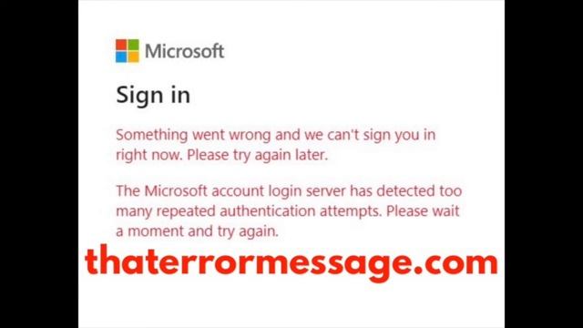 The Microsoft login server has detected too many repeated authentication attempts. смотреть онлайн