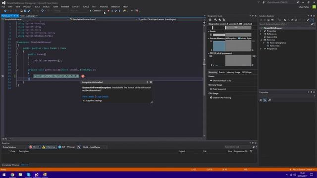 C# | Simple Web Browser | Visual Studio 2017 смотреть онлайн
